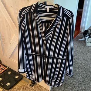 Women’s black and white striped “Leith” dress
